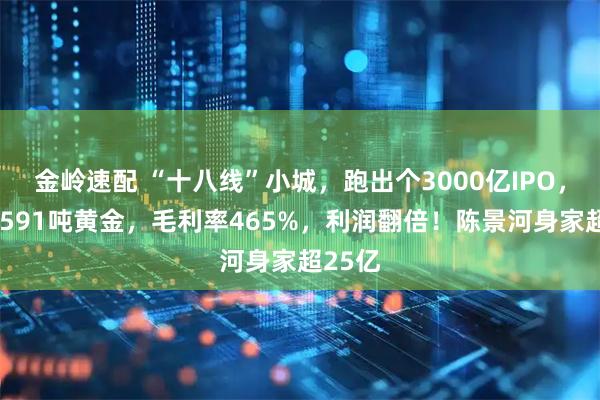 金岭速配 “十八线”小城，跑出个3000亿IPO，手握1591吨黄金，毛利率465%，利润翻倍！陈景河身家超25亿